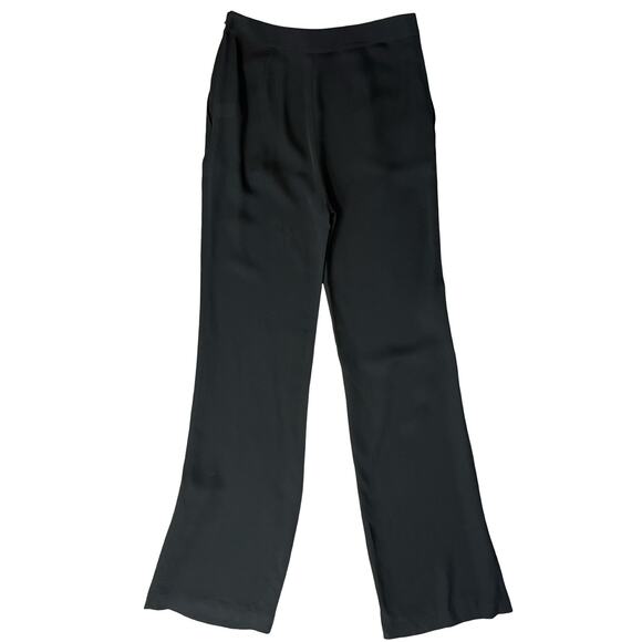 Diane von Furstenberg DVF Black Elena Crepe Silk Wide Leg Pants Trousers size 0 - Picture 8 of 13